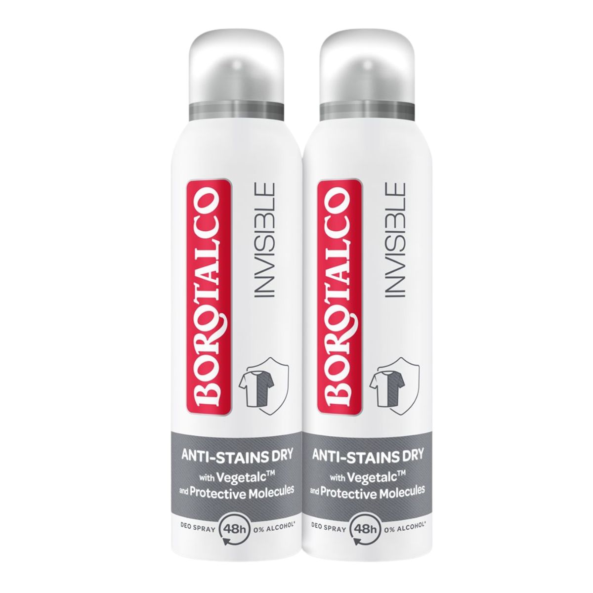 Borotalco déodorant invisible en spray 2 x 150 ml