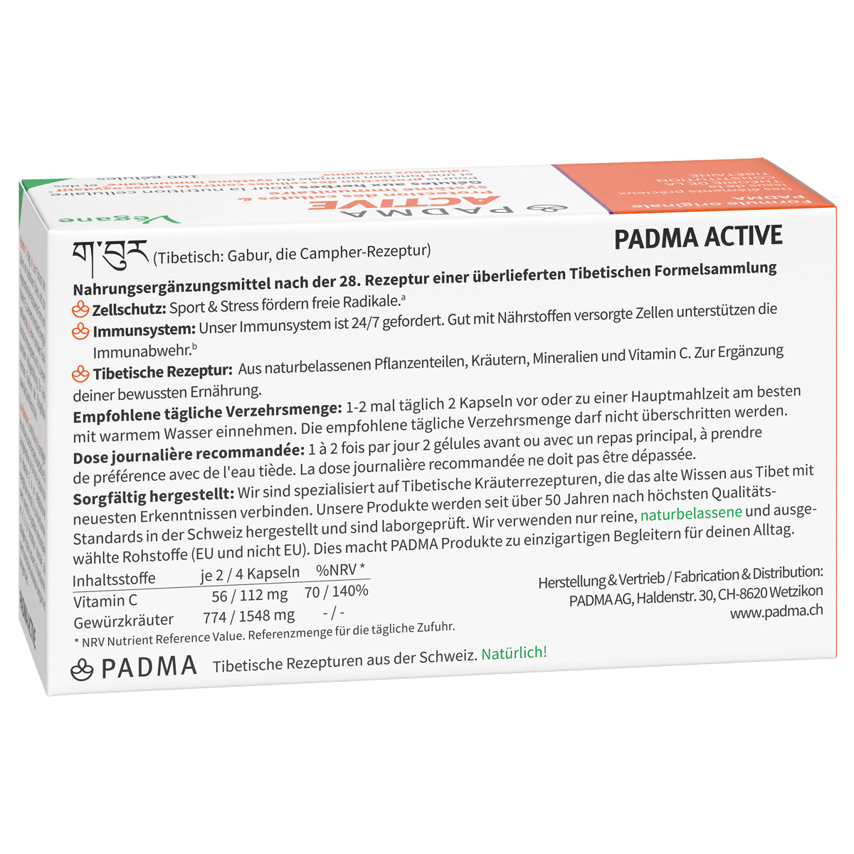 Padma Active Kapseln 100 Stück Padma Active Kapseln 100 Stück