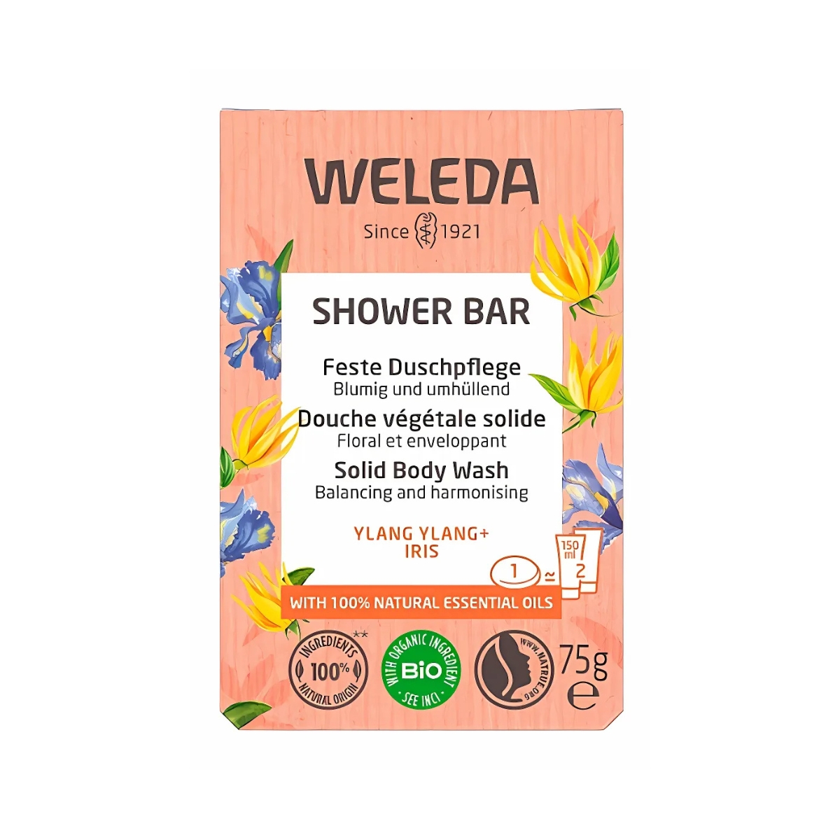 Soin douche solide Weleda Ylang Ylang + Iris 75 g Soin douche solide Weleda Ylang Ylang + Iris 75 g
