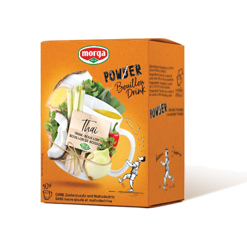 MORGA PowerPowder BouillonDrink Thai Bio 10 Beutel 4 g MORGA PowerPowder BouillonDrink Thai Bio 10 Beutel 4 g