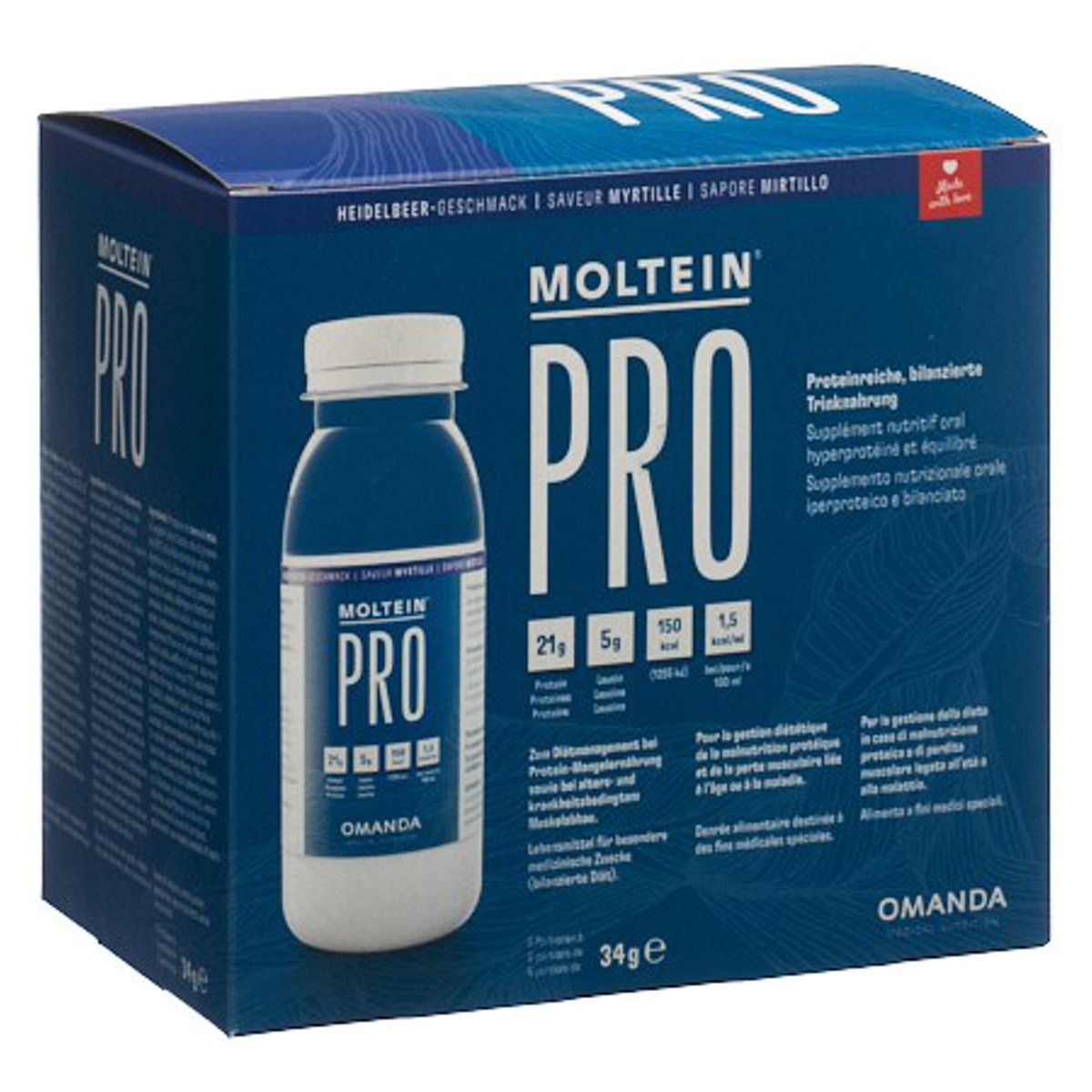 Moltein Pro 1.5 Heidelbeere 6 Flaschen 34 g