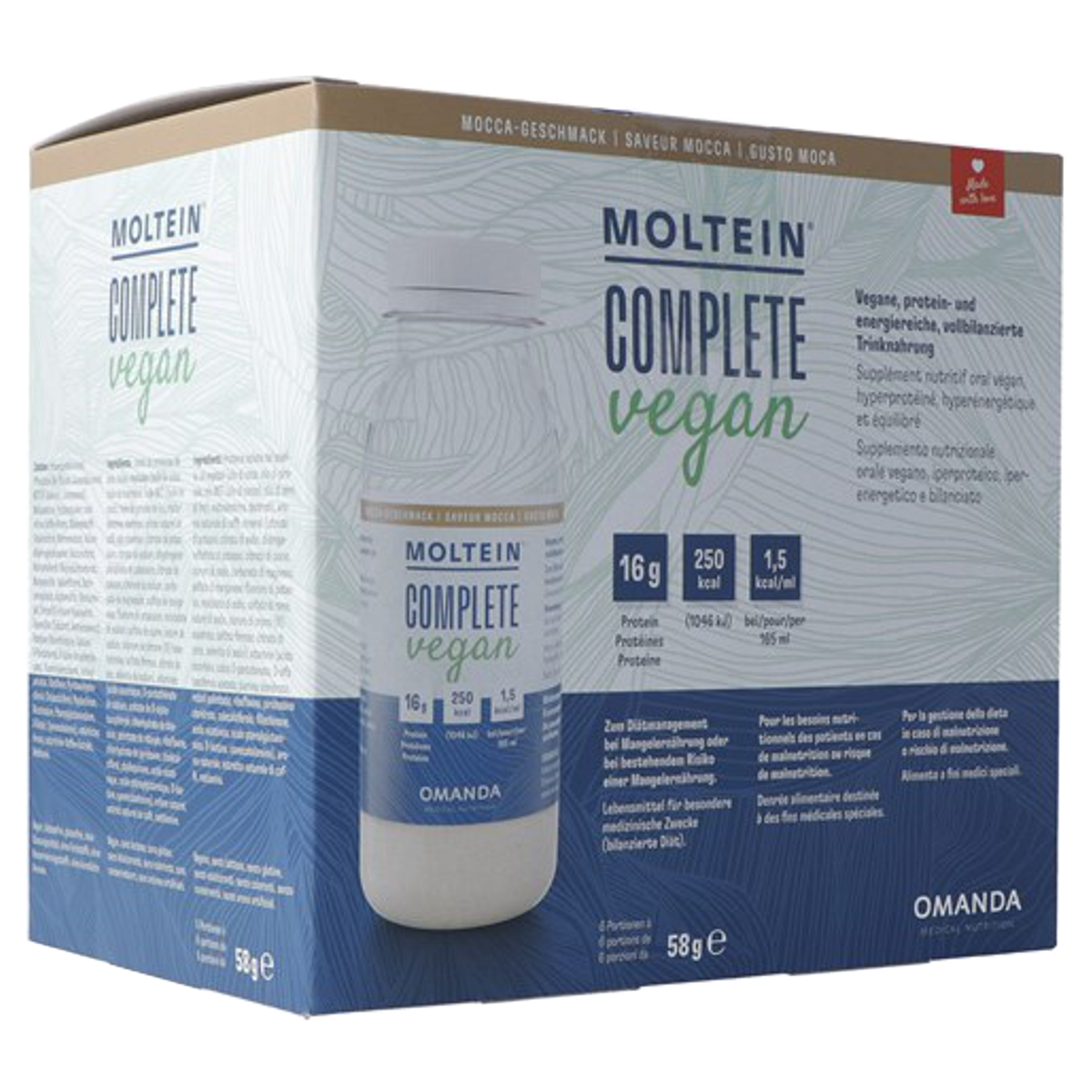 Moltein Complete Vegan Mocca 6 Flaschen 58 g