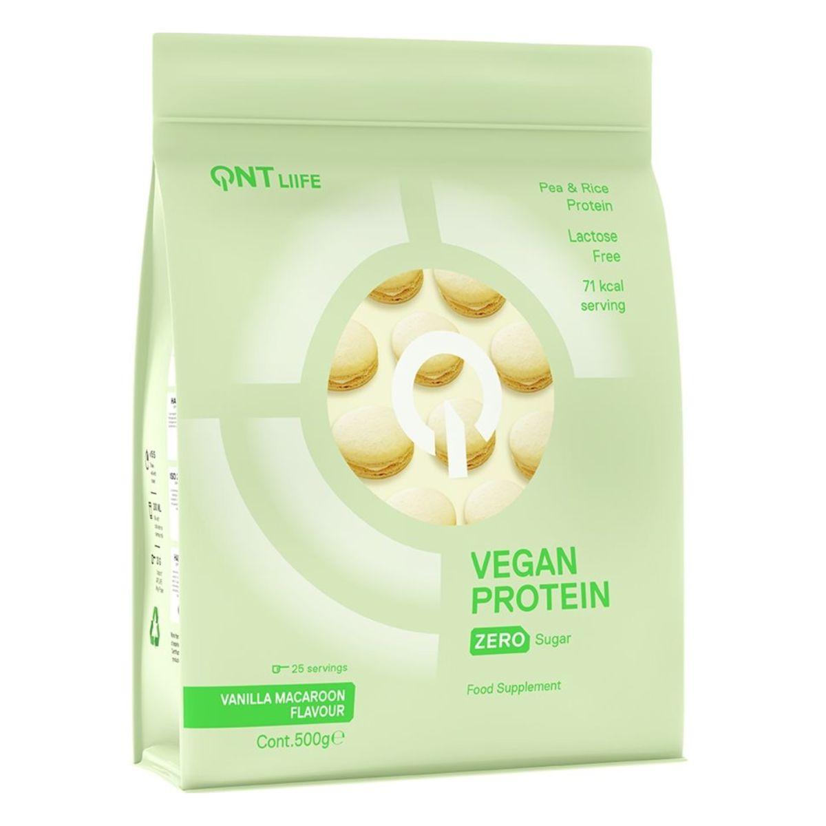QNT Vegan Protein Zero Sugar 500 g Vanille Macaron