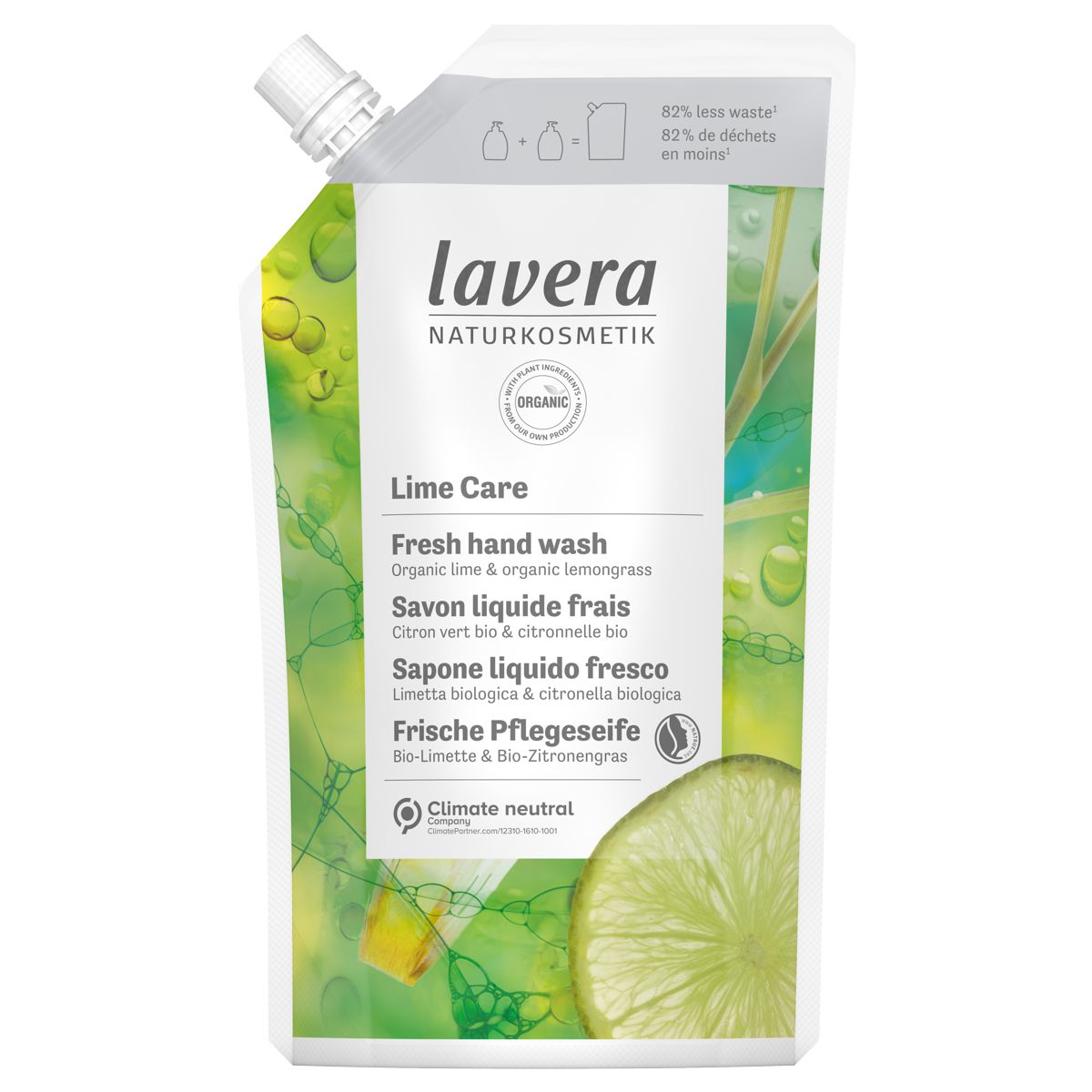Lavera Pflegeseife Lime Care Nachfüllbeutel 500 ml