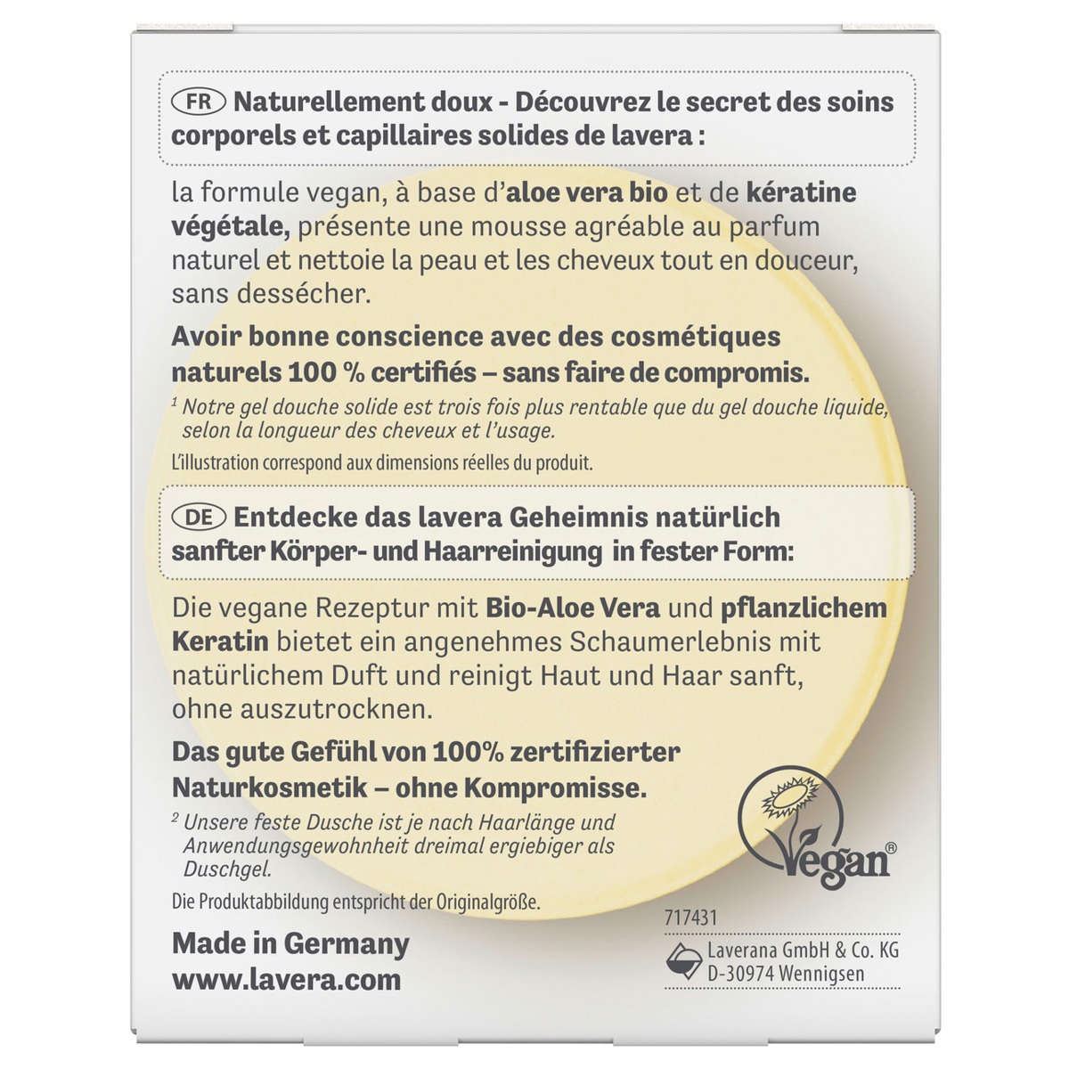 Lavera Feste Dusche Haut & Haar basis sensitiv 50 g Lavera Feste Dusche Haut & Haar basis sensitiv 50 g