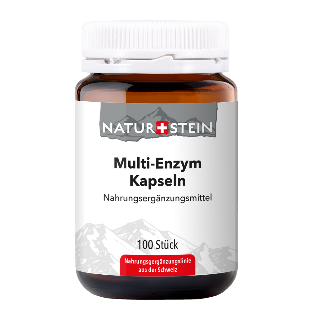 Naturstein Multi Enyzm mit Enzymen, Zink und Mariendistel Pulver.