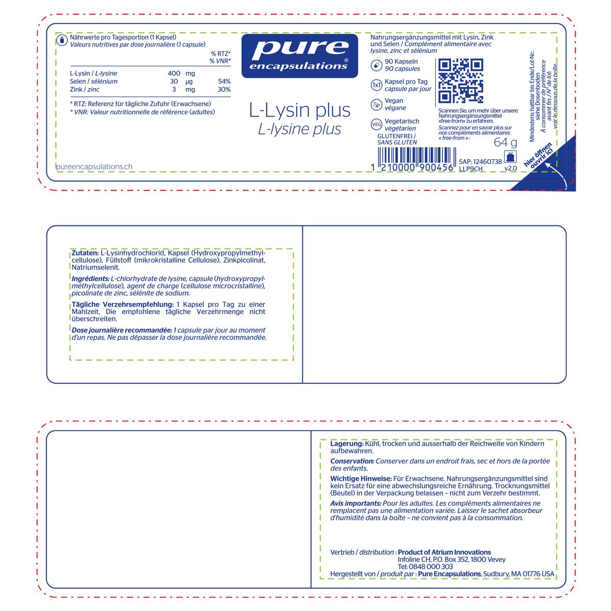Pure L-Lysin Plus Kapseln Dose 90 Stück Pure L-Lysin Plus Kapseln Dose 90 Stück