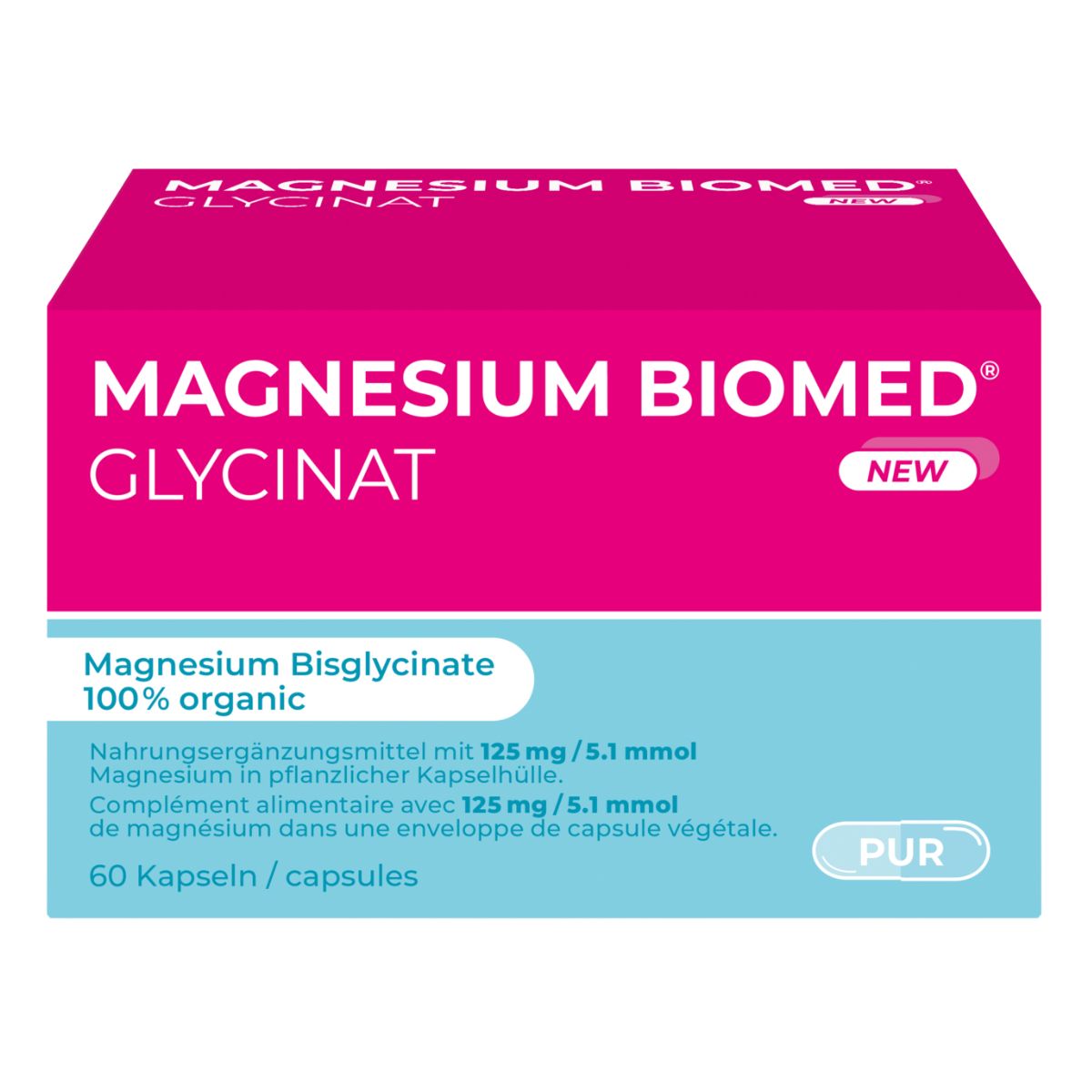 Magnesium Biomed Glycinat Kapseln 125 mg 60 Stück