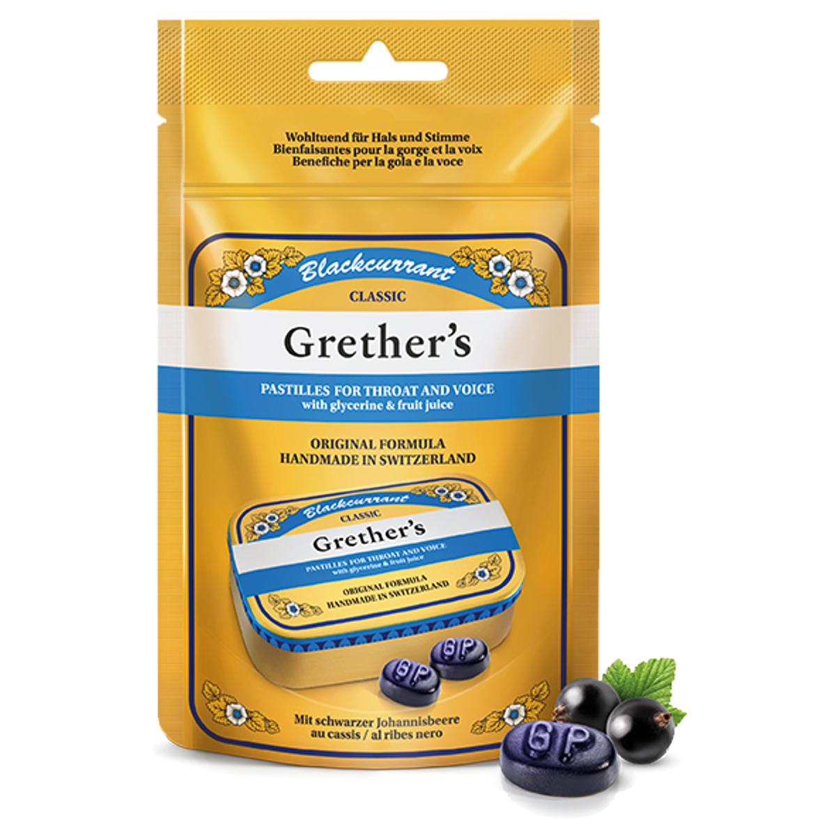 Grethers Blackcurrant Pastillen Beutel 110 g Grethers Blackcurrant Pastillen Beutel 110 g
