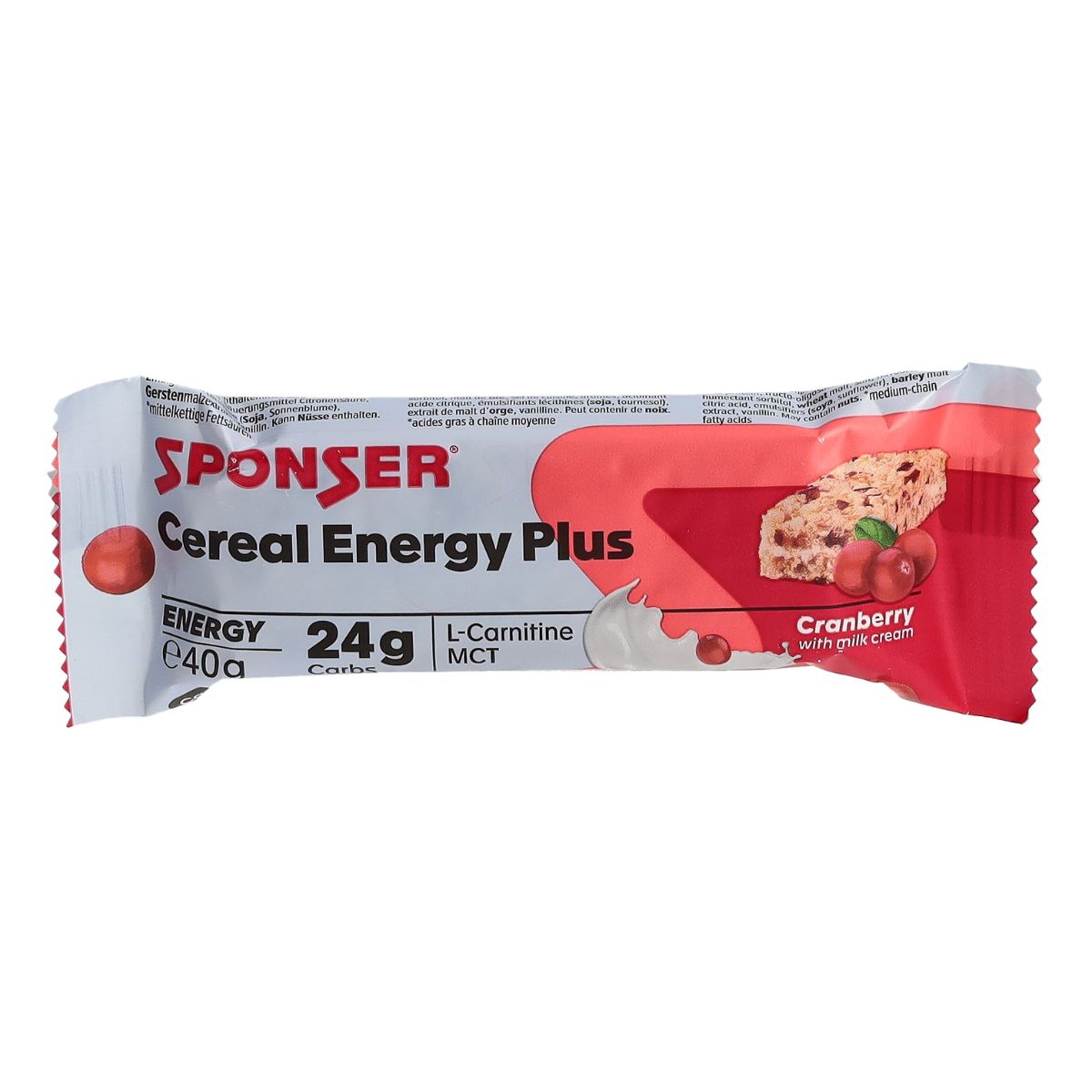 Sponser Cereal Energy Plus Bar Cranberry 40 g
