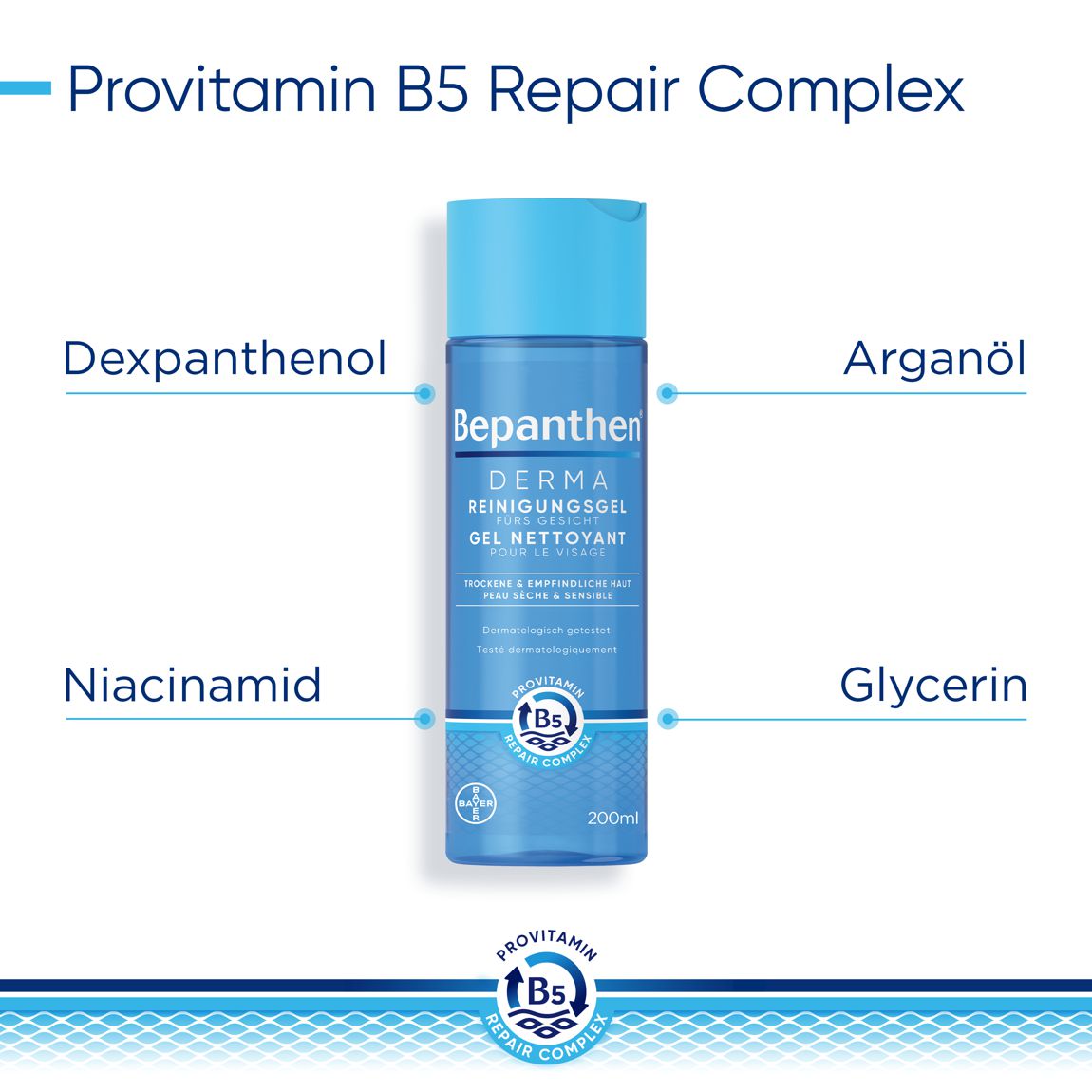 Bepanthen Derma Reinigungsgel fürs Gesicht 200 ml Bepanthen Derma Reinigungsgel fürs Gesicht 200 ml