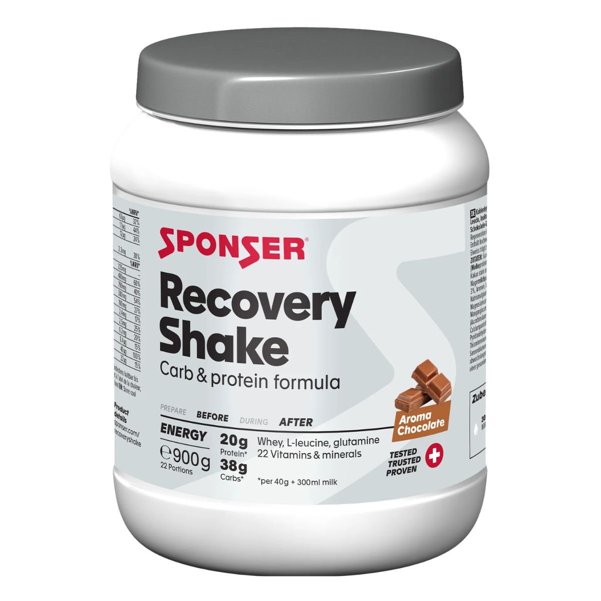Sponser Recovery Shake poudre 900 g chocolat