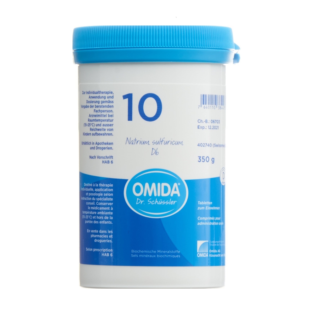 Omida Schüssler No 10 comprimés D6 350 g Omida Schüssler No 10 comprimés D6 350 g