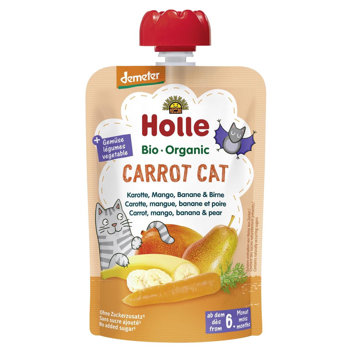 Holle Carrot Cat Pouchy Karotte Mango Banane Birne 6x 100 g Holle Carrot Cat Pouchy Karotte Mango Banane Birne 6x 100 g