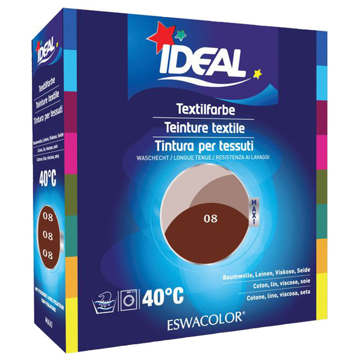 IDEAL MAXI Baumwolle Color No08 rotbraun