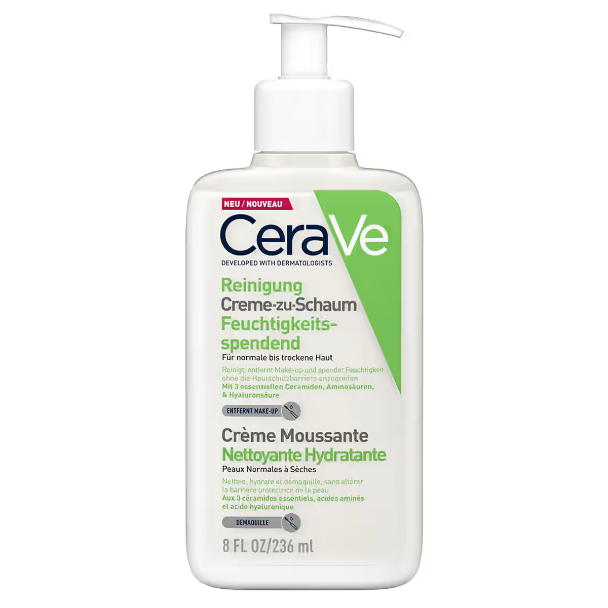 CeraVe Creme-zu-Schaum Reinigung Hydratant 236 ml CeraVe Creme-zu-Schaum Reinigung Hydratant 236 ml