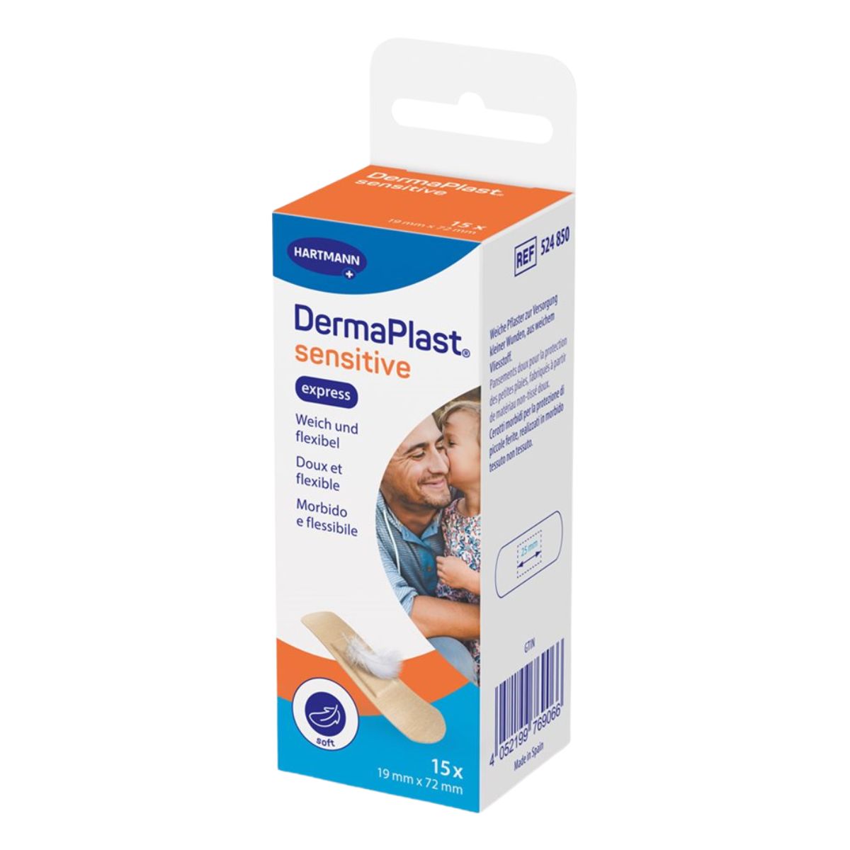 DERMAPLAST SENSITIVE Express Strips 19 x 72 mm 15 Stück