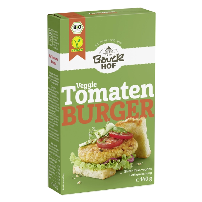 Bauckhof Tomaten Burger mit Basilikum 140 g Bauckhof Tomaten Burger mit Basilikum 140 g