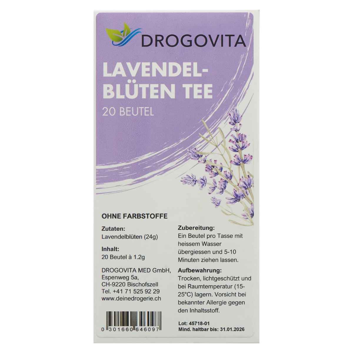 DROGOVITA Lavendel Tee Beutel 20 Stück DROGOVITA Lavendel Tee Beutel 20 Stück