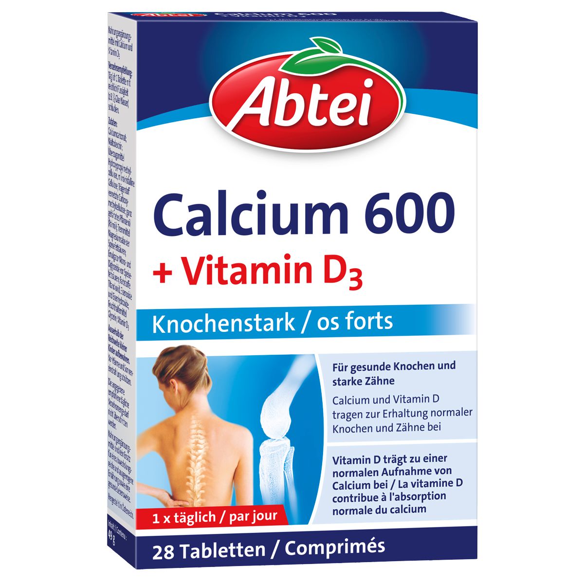 Abtei Calcium 600 + Vitamin D3 Tabletten 28 Stück Abtei Calcium 600 + Vitamin D3 Tabletten 28 Stück