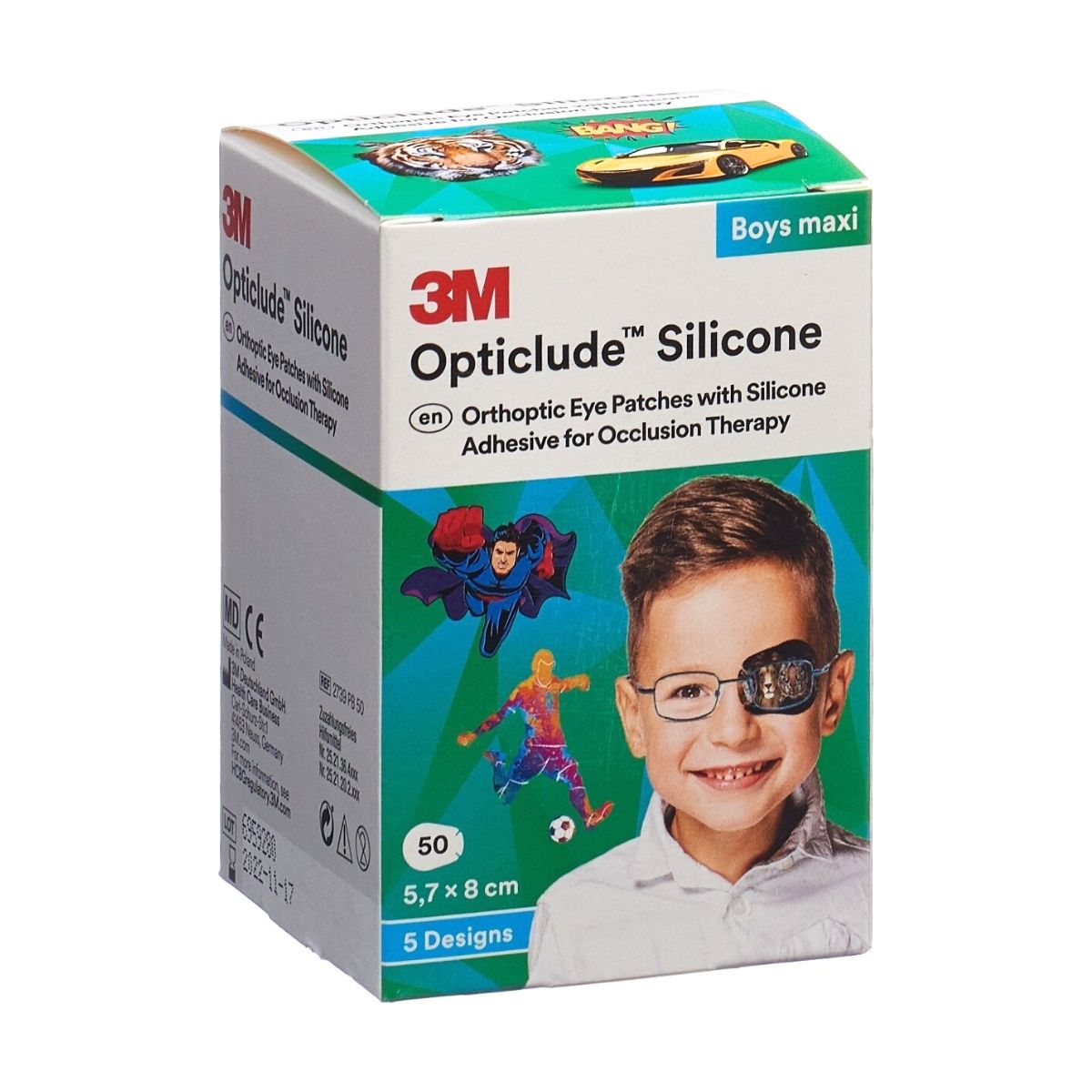 3M OPTICLUDE Silicone Augenverband 5.7x8cm Maxi Boys 50 Stück