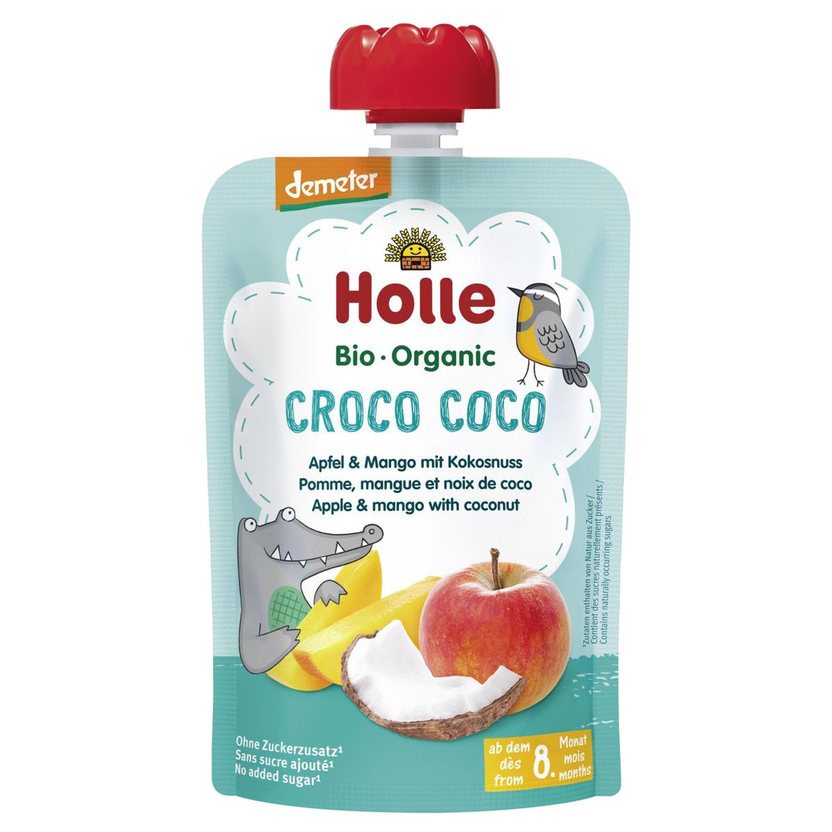 Holle Croco Coco Pouchy Apfel Mango Kokosnuss 6x 100 g Holle Croco Coco Pouchy Apfel Mango Kokosnuss 6x 100 g
