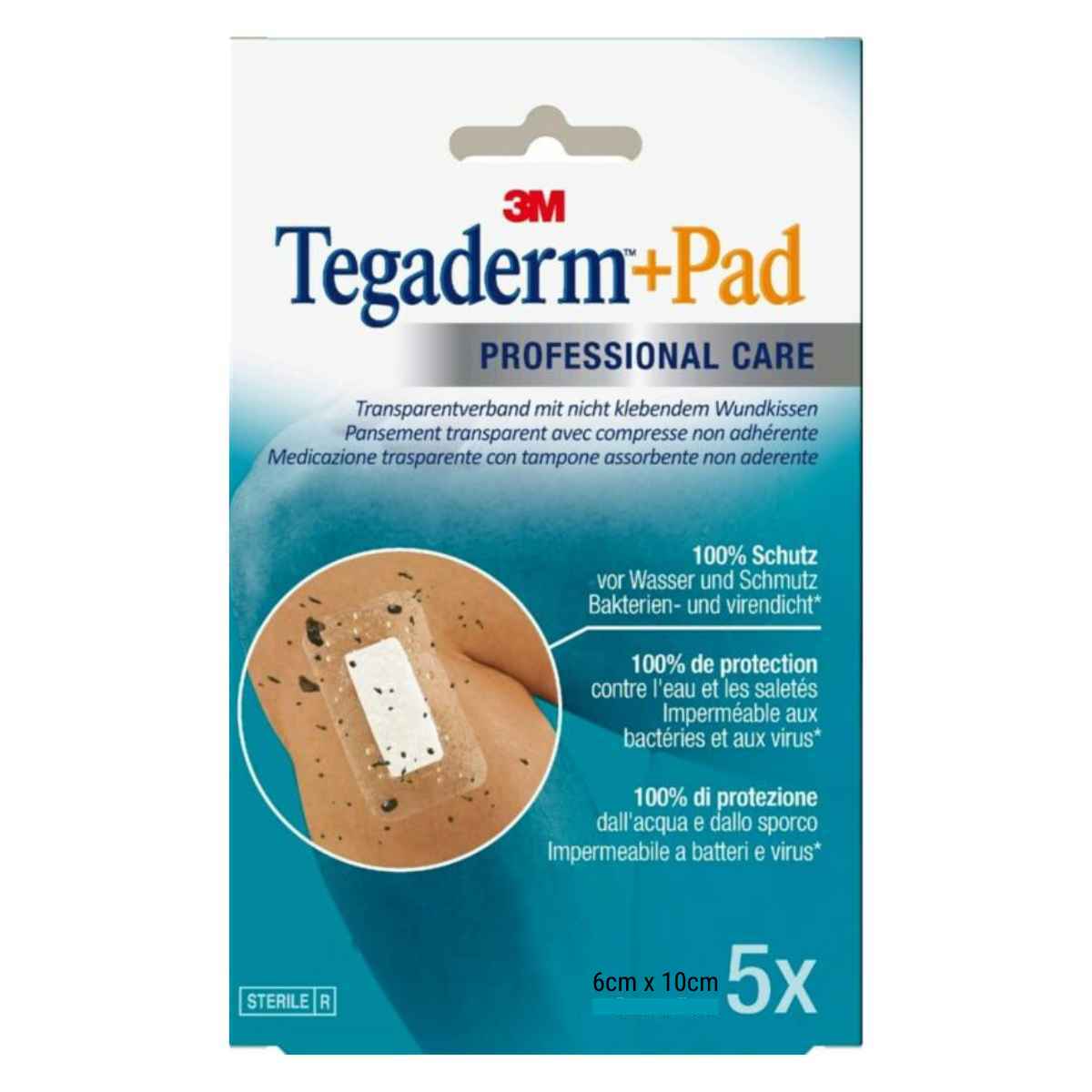 3M TEGADERM+PAD 6x10cm Wundkissen 2.5x6cm (n) 5 Stück