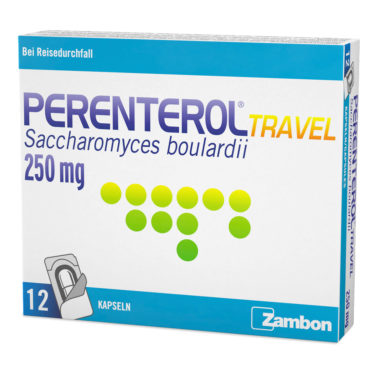 PERENTEROL travel Kaps 250 mg 12 Stück