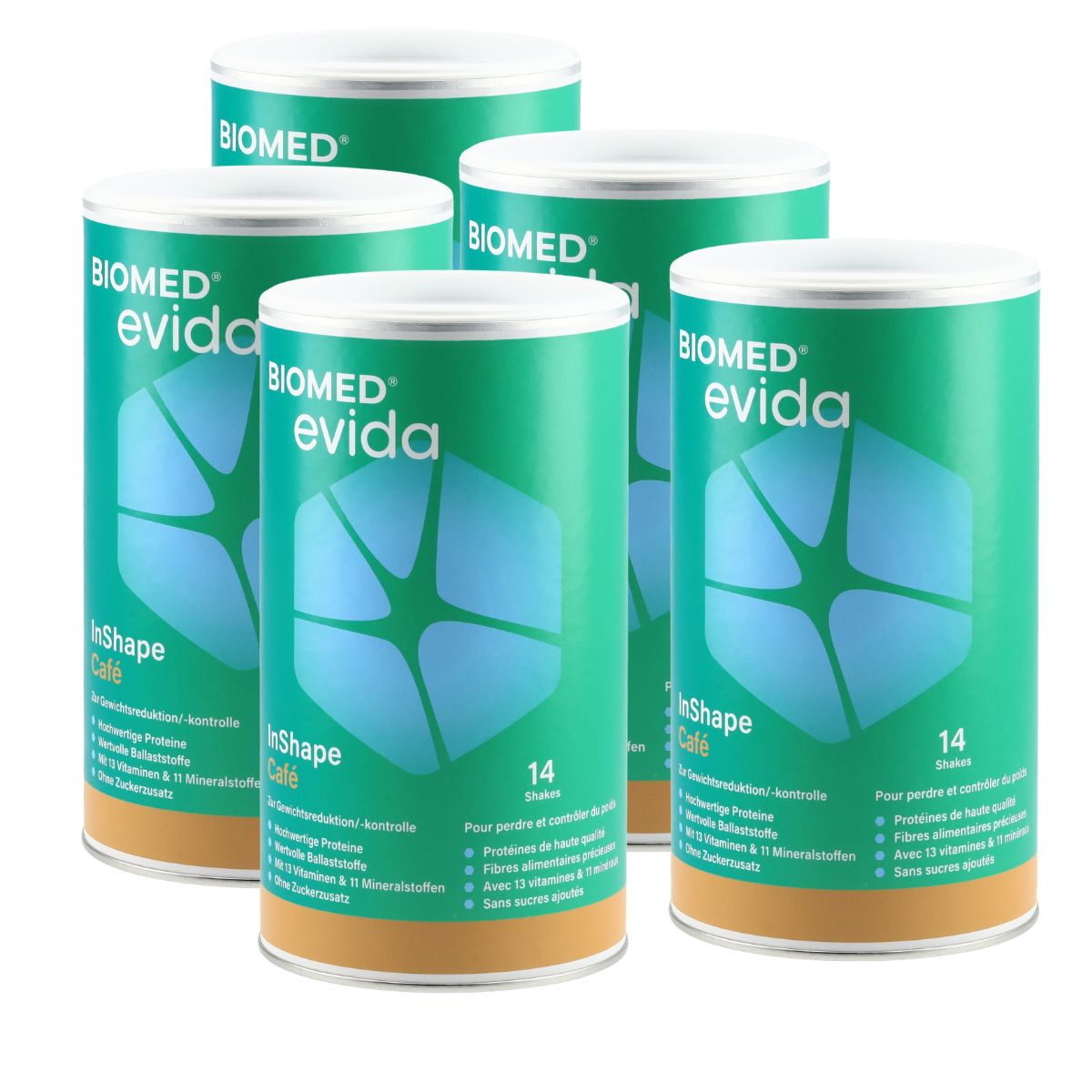 Biomed Evida InShape Pulver Café 5x 420 g ohne Shaker