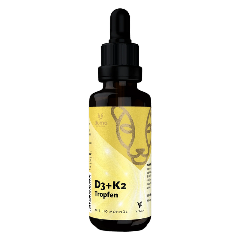 Duma Vitamin D3 + K2 Vital Tropfen mit Bio Mohnöl 30 ml Duma Vitamin D3 + K2 Vital Tropfen mit Bio Mohnöl 30 ml