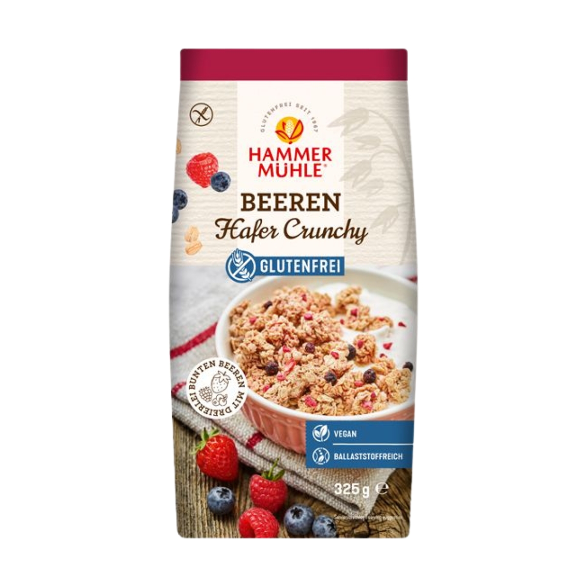 Hammermühle Crunchy Müesli Hafer Beeren glutenfrei 325 g