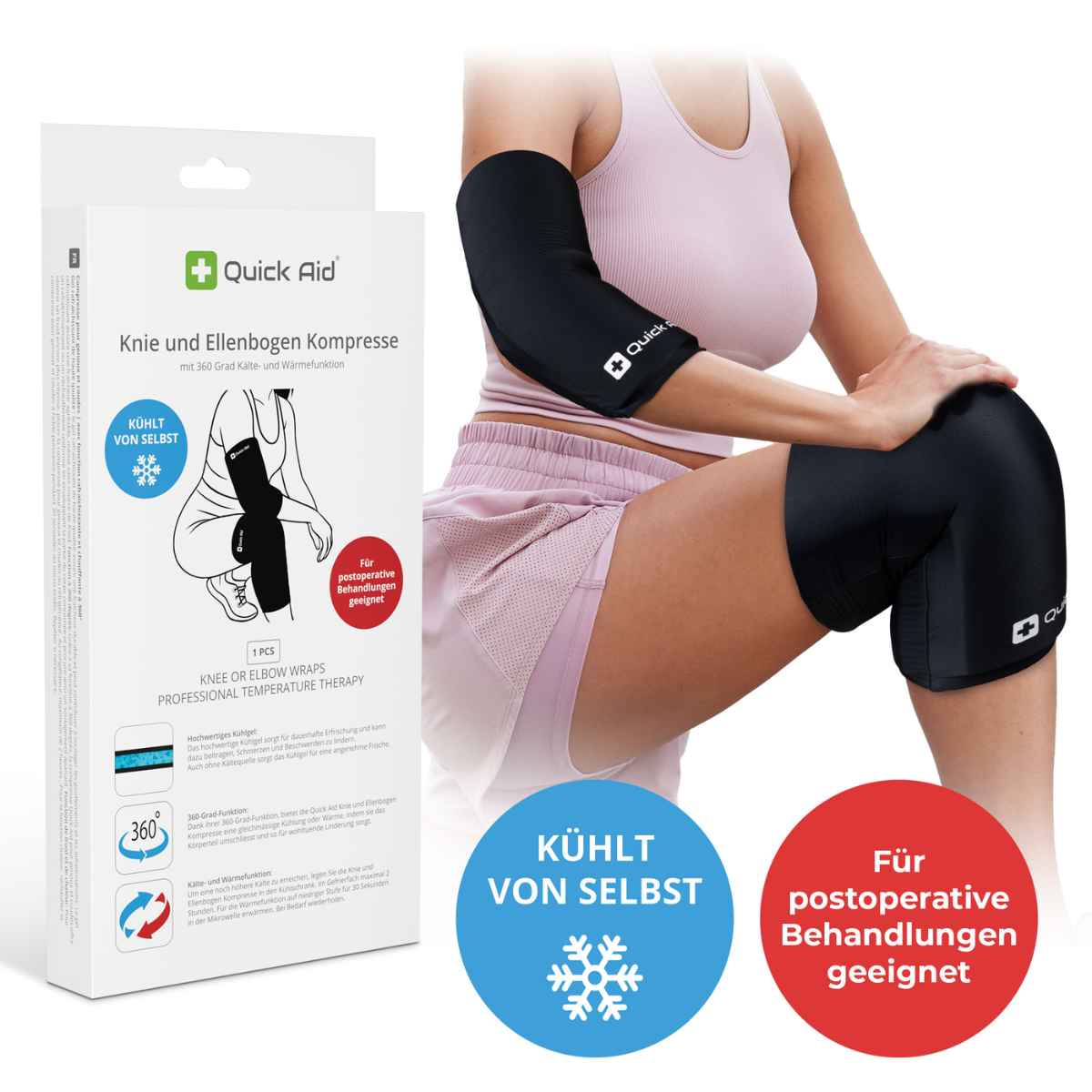 QUICK AID Knie oder Ellenbogen Kompresse S