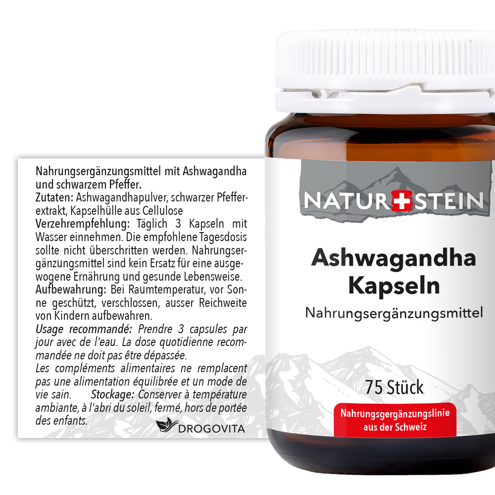 Naturstein Ashwagandha Kapseln 75 Stück Naturstein Ashwagandha Kapseln 75 Stück