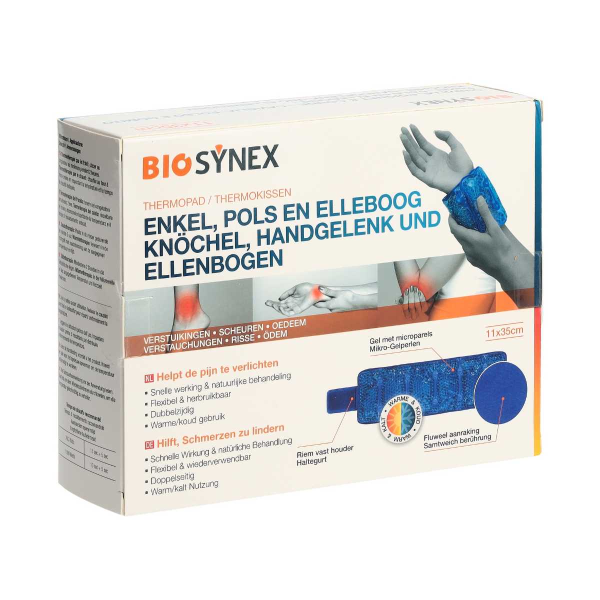 Biosynex Kalt Warm Kompresse 11 x 35 cm Knöchel, Ellenbogen, Handgelenk