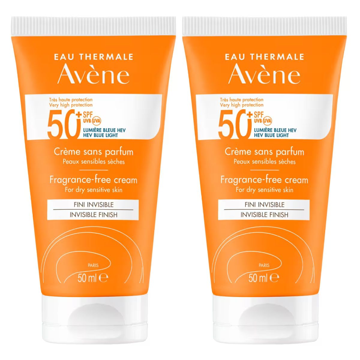 Avène Sun Sonnencreme ohne Duft SPF50+ Tube 2x 50 ml 
