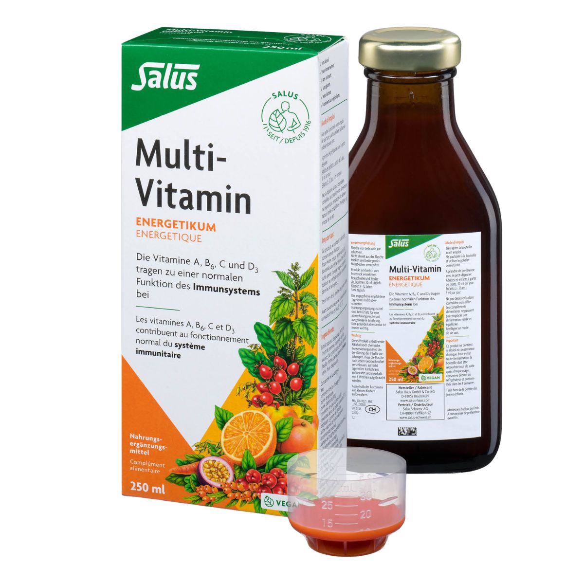 Multi-vitamines énergétiques Salus flacon de 250 ml