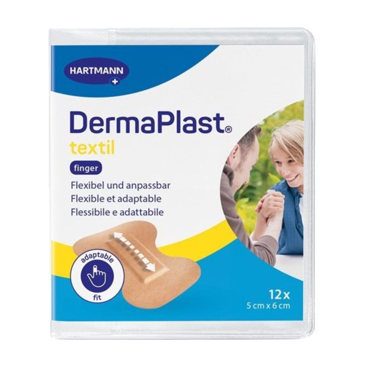 Dermaplast Textil Fingerspitzen 5 x 6 cm elastisch 12 Stück