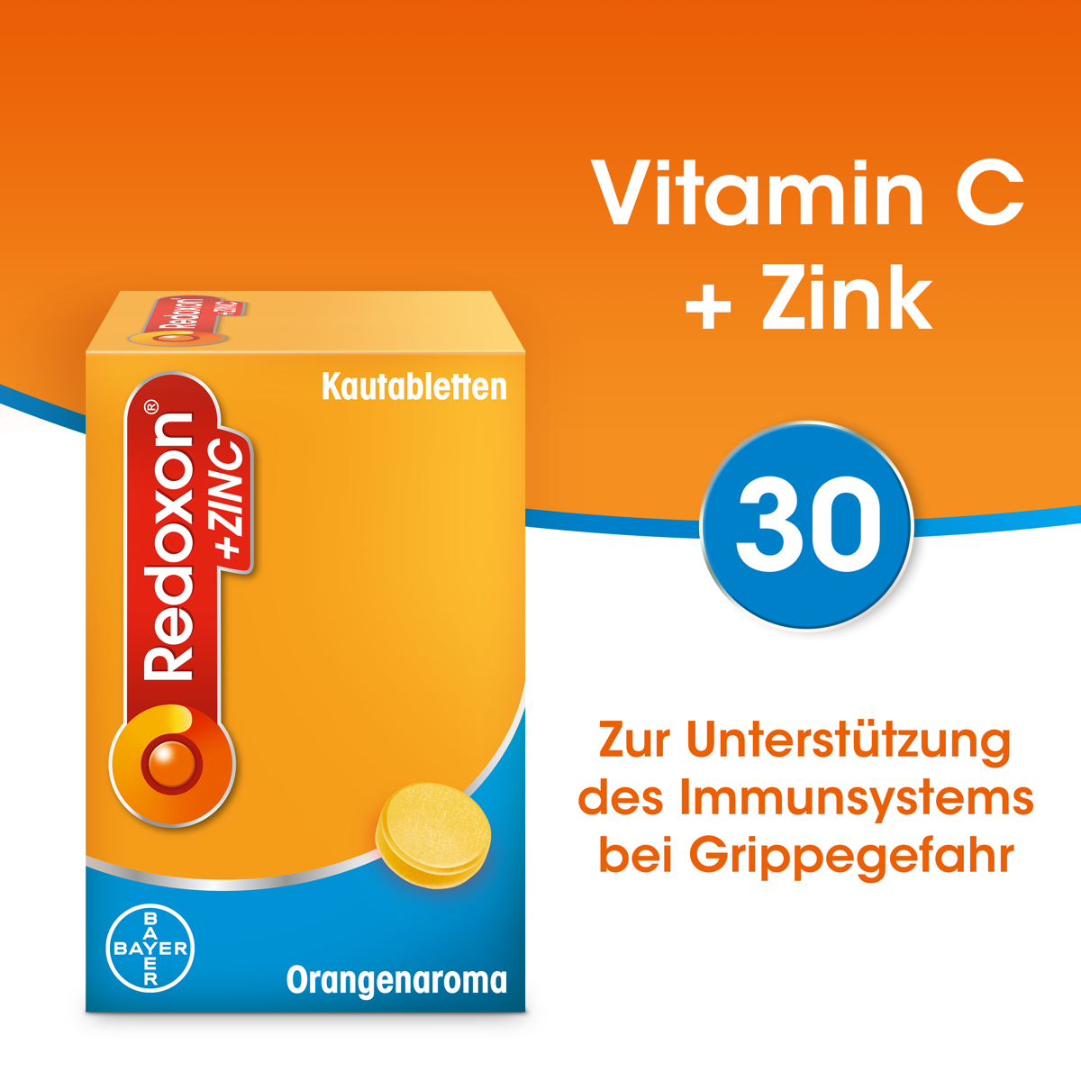 Redoxon Vitamin C + Zink 30 Kautabletten Redoxon Vitamin C + Zink 30 Kautabletten