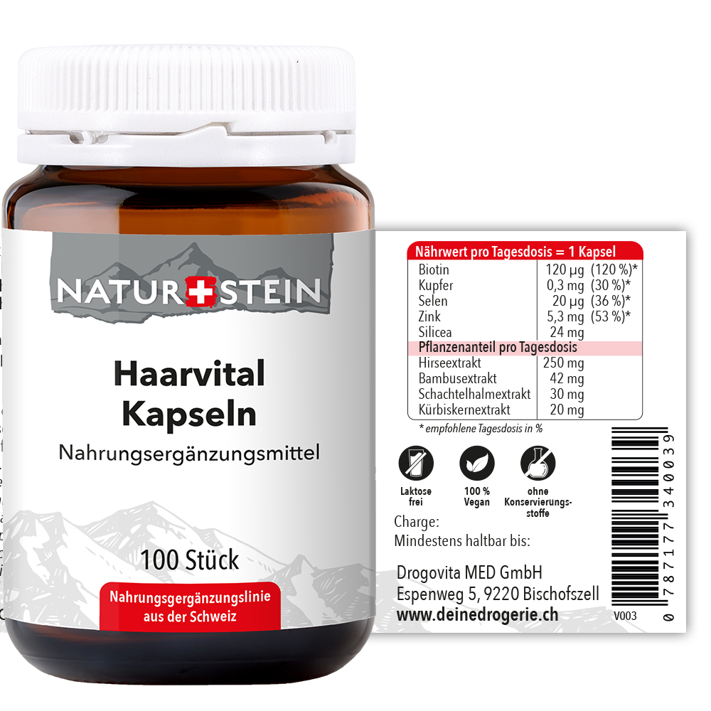Naturstein Haarvital Kapseln 100 Stück Naturstein Haarvital Kapseln 100 Stück