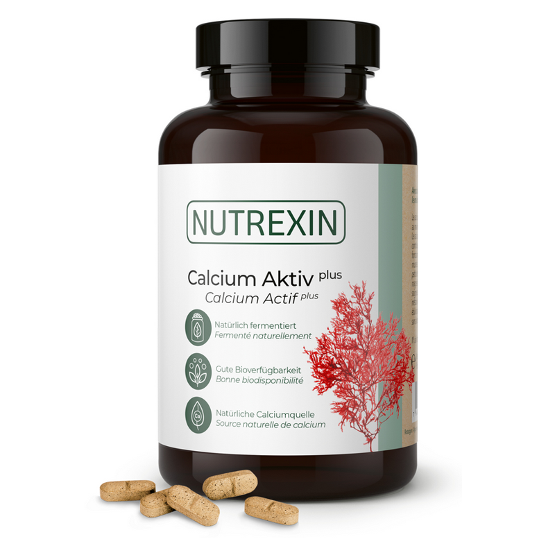 Nutrexin Calcium-Aktiv Tabletten aus Rotalgen mit natürlichem Vitamin D3 und K2