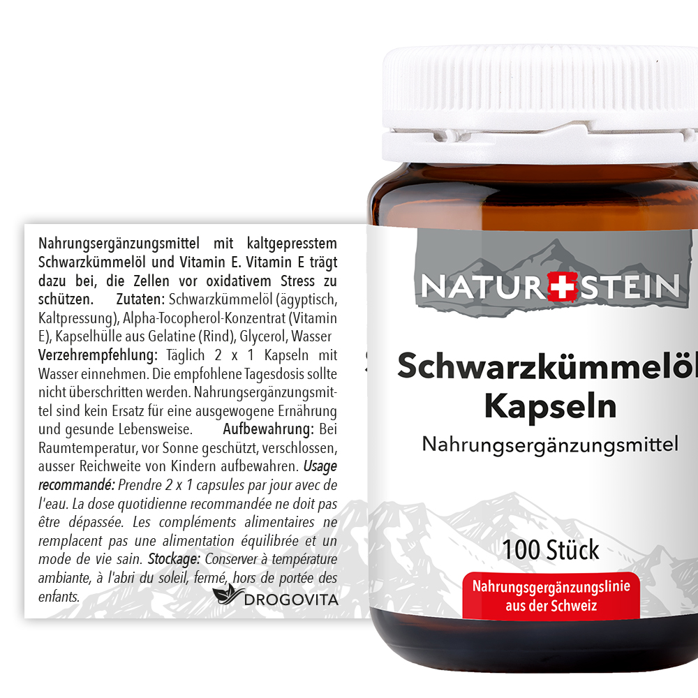 Naturstein Schwarzkümmelöl Ägyptisch Kapseln 100 Stück