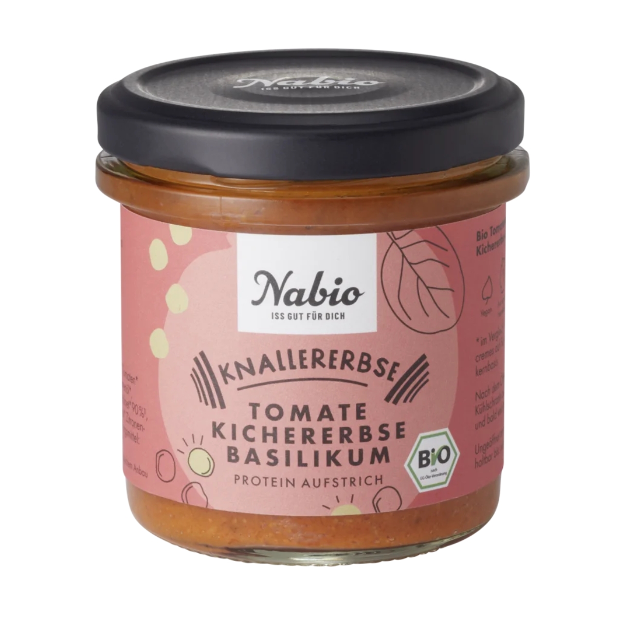 Pâte à tartiner protéinée aux pois chiches et à la tomate Nabio 140 g Pâte à tartiner protéinée aux pois chiches et à la tomate Nabio 140 g
