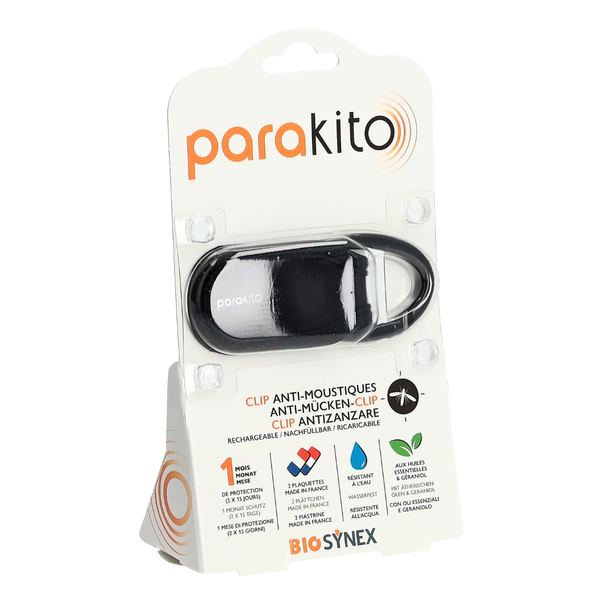 Parakito Clips für Kinderwagen Rucksack schwarz