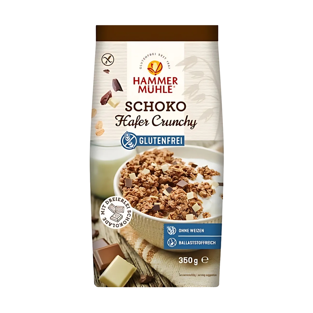 Hammermühle Crunchy Müesli Hafer Schoko glutenfrei 350 g Hammermühle Crunchy Müesli Hafer Schoko glutenfrei 350 g