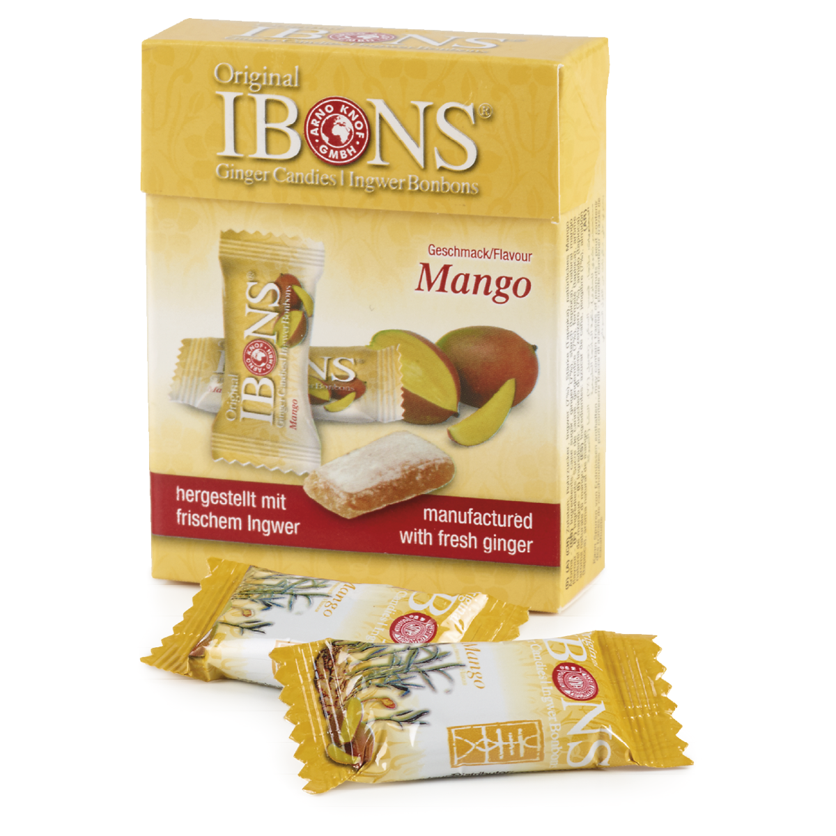 IBONS Ingwer Bonbon Mango Box 60 g IBONS Ingwer Bonbon Mango Box 60 g