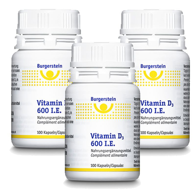 Burgerstein Vitamin D3 Kapseln 600 IE 3x 100 Stück Burgerstein Vitamin D3 Kapseln 600 IE 3x 100 Stück