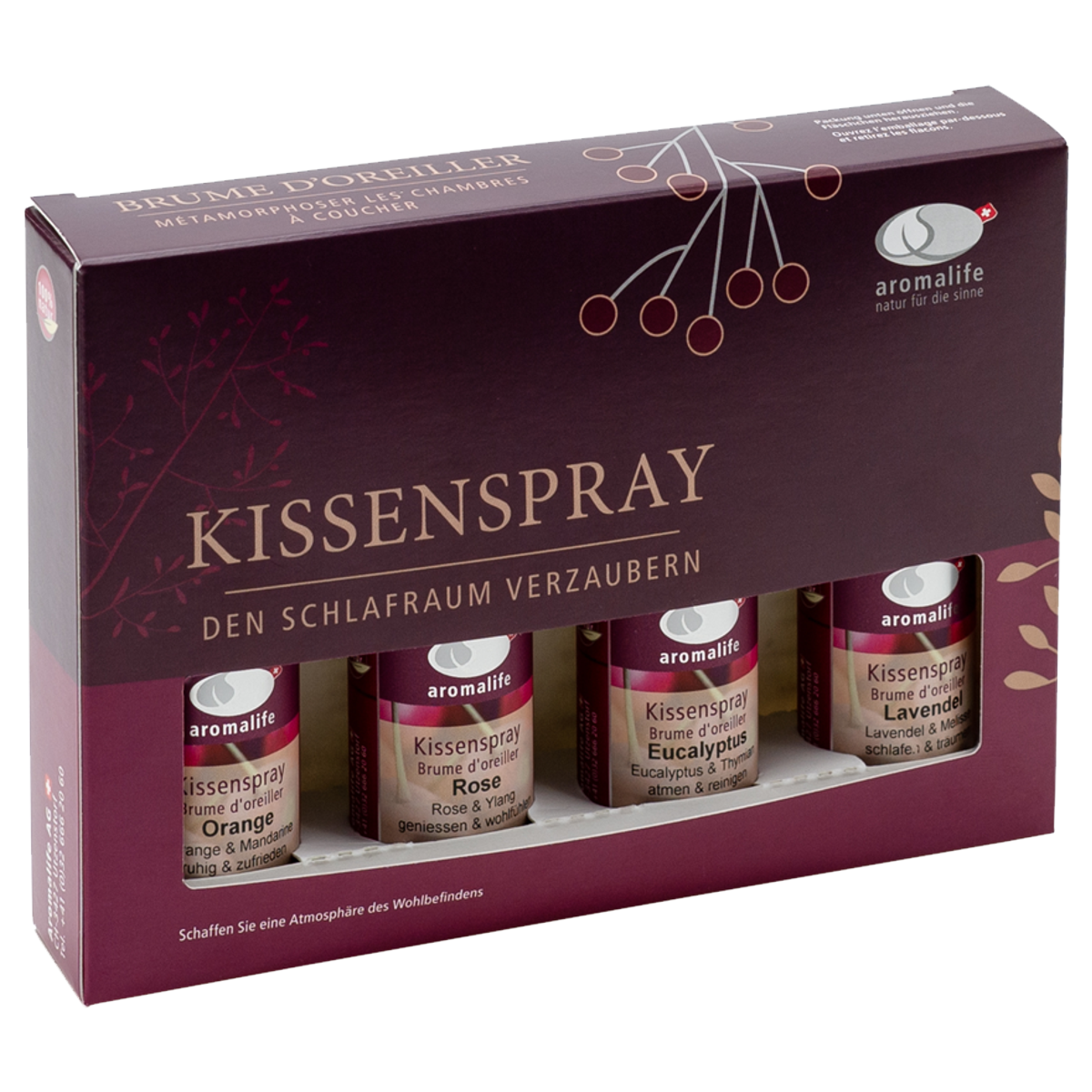 Aromalife Geschenkset Kissenspray 4x 30 ml