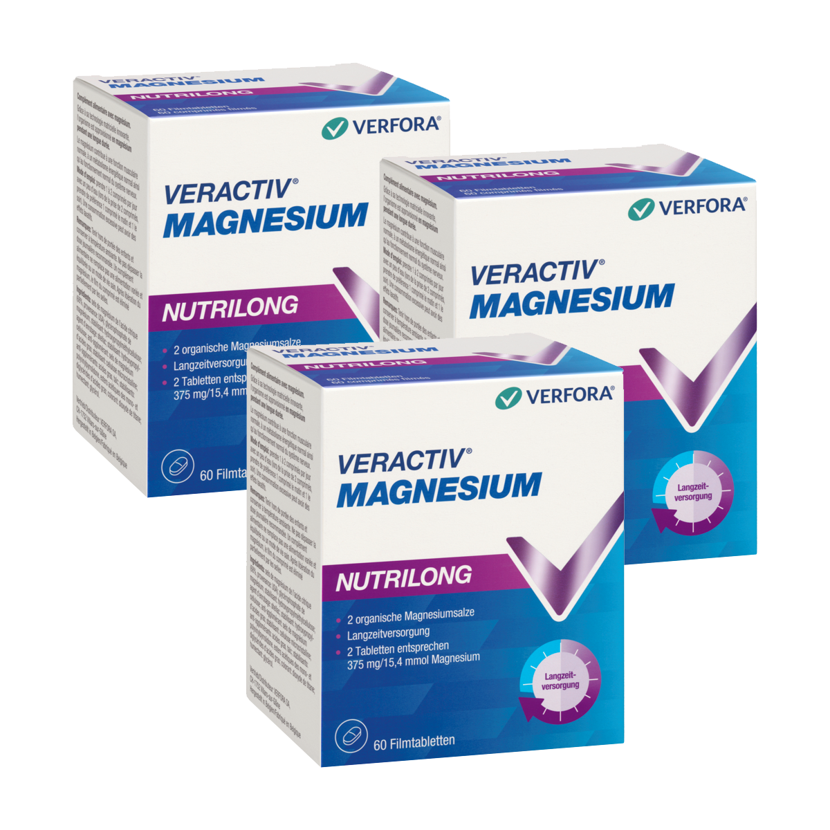 Veractiv Magnesium Nutrilong Tabletten 3x 60 Stück Veractiv Magnesium Nutrilong Tabletten 3x 60 Stück