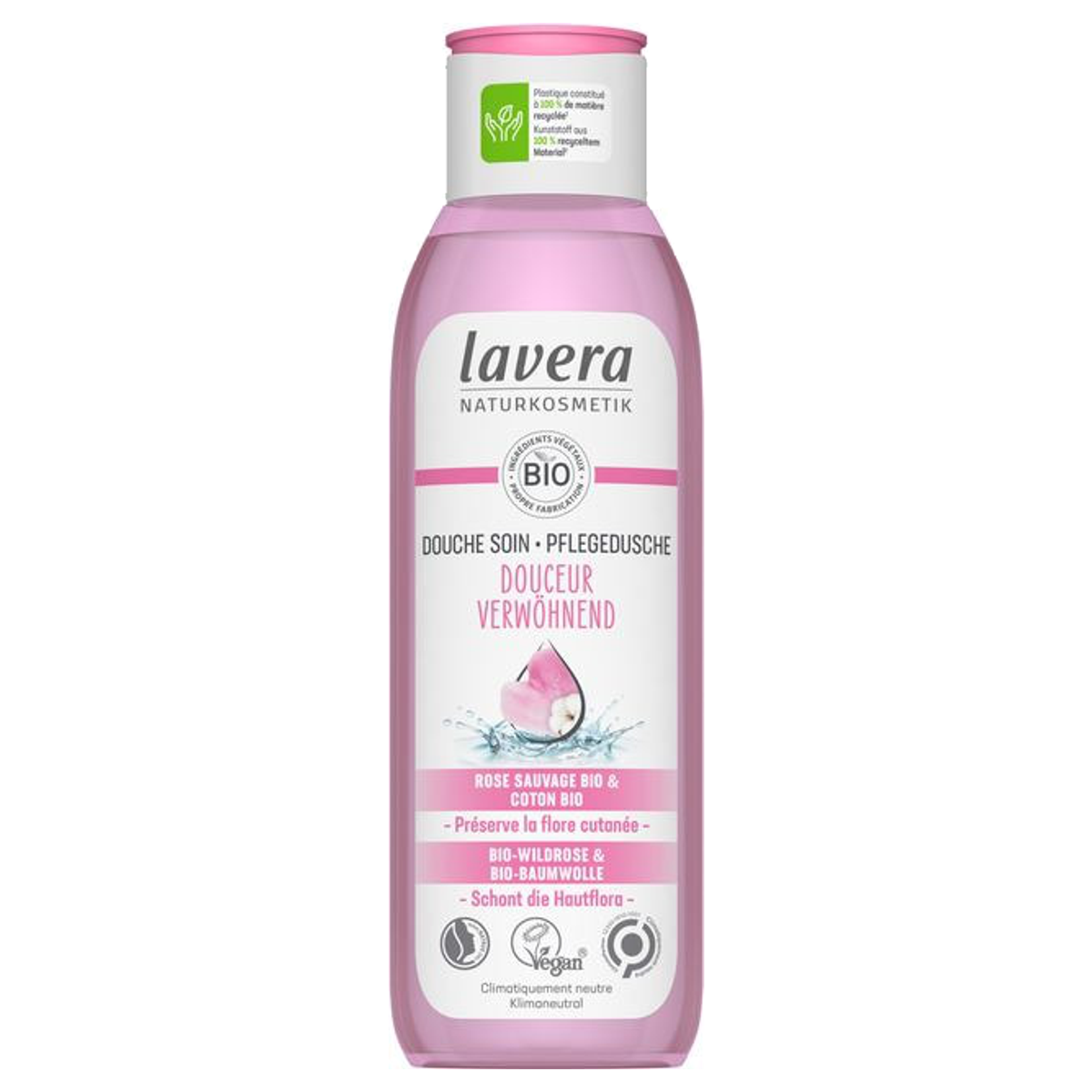 Lavera Pflegedusche Verwöhnend Bio-Wildrose & Bio-Baumwolle 250 ml