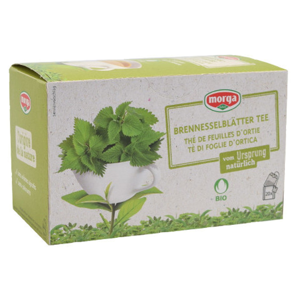Morga Brennnesselblätter Tee mit Hüllen Bio Knospe 20 Stück Morga Brennnesselblätter Tee mit Hüllen Bio Knospe 20 Stück